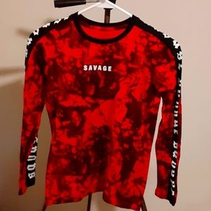 Savage red and black long sleeve